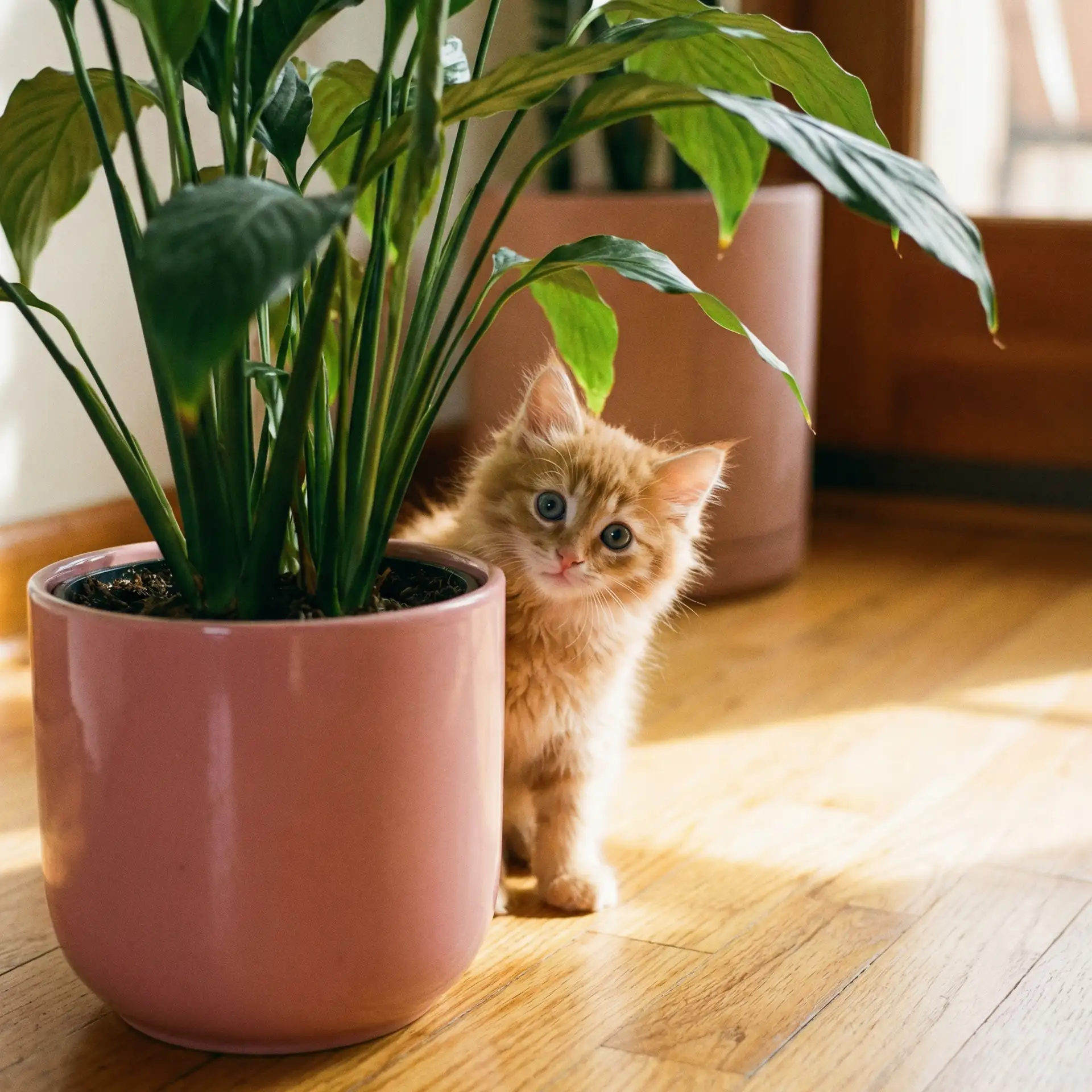 小猫从花盆后探头 - 这里只有精品